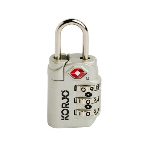 Korjo Combination Lock TSA Compliant Silver Travel Accessories TSA71