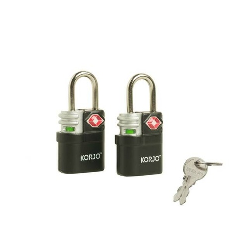 Korjo Duo Pack TSA & HMRC Compliant Travel Locks w/ Indicator TSA LL