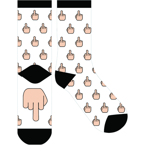 EJF Frankly Funny Novelty Socks, One Size Fits Most - Hand Bird Finger E6302