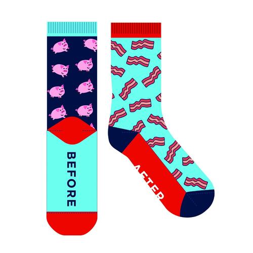 EJF Frankly Funny Novelty Socks, One Size Fits Most - Odd Pigs and Bacon E7091