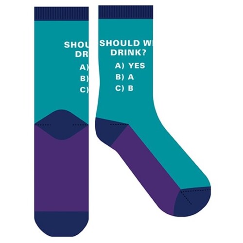 EJF Frankly Funny Novelty Socks, One Size Fits Most - Should We Drink E9111