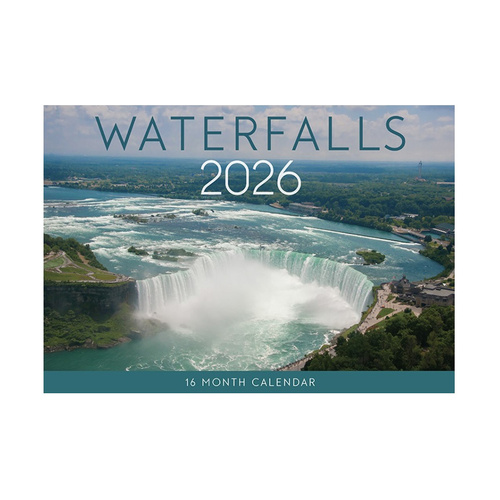2026 Calendar Waterfalls 16-Month Horizontal Wall, Design Group CAL26016