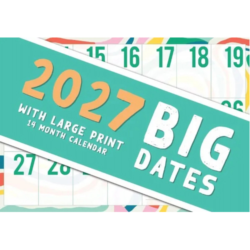 2027 14-Month Calendar Design Group Big Dates Horizontal Wall, CAL27004