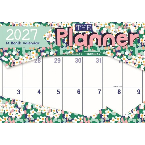 2027 14-Month Calendar Design Group The Planner Horizontal Wall, CAL27025