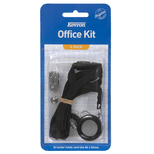 Kevron ID Holder Office Kit 4 Piece Set Black 47043BLK