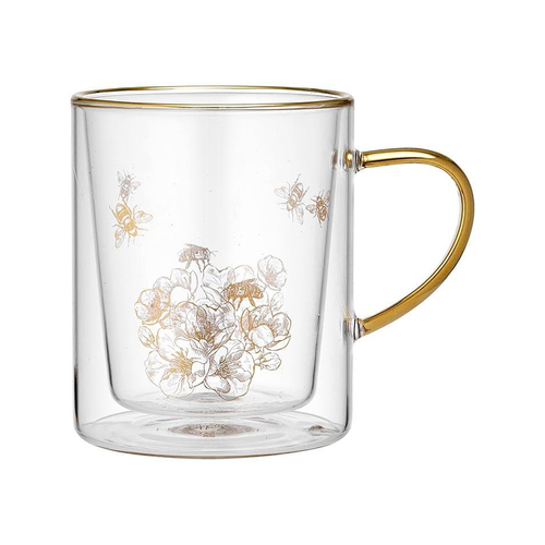 Ashdene Honey Bee Glass Mug Double Walled, The Ladelle Group 517851