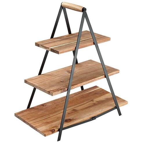 Ladelle Serve & Share Acacia Wood 3 Tier Serving Tower 61836.
