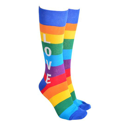 Sock Society Novelty Socks Unisex One Size Rainbow Love Blue 20026