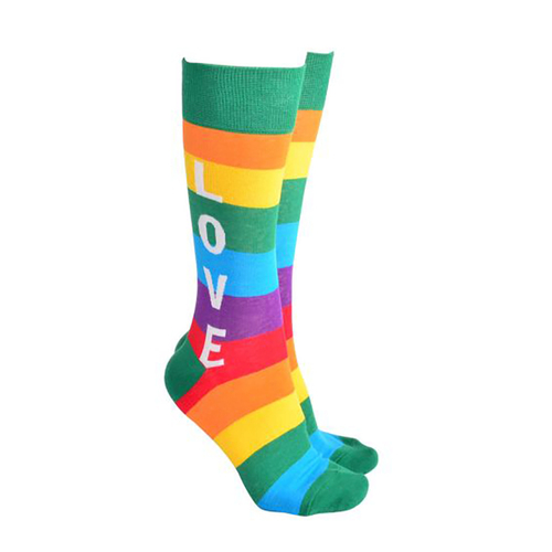 Sock Society Novelty Socks Unisex One Size Rainbow Love Green 20026