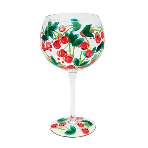Lynsey Johnstone Hand Painted Stemmed Glass Cherries 20114