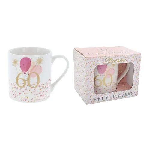 Rush Design Mug 60th Birthday Blossom, Gibson Gifts 20669
