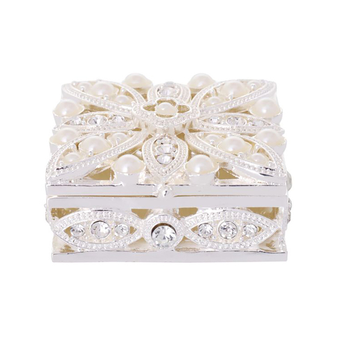 Trinket Box Pearl Diamond, Jewellery Case, Gift For Her, Gibson Gifts 20755