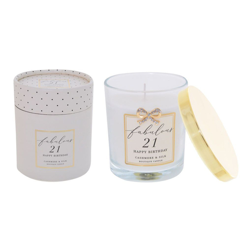 Scented Candle Jewelled Fabulous 21 Happy Birthday, Gibson Gifts 20846