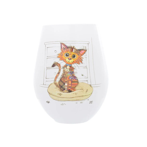 Bug Art Kooks Stemless Glass 350mL Kimba Kitten, Gibson Gifts 21163