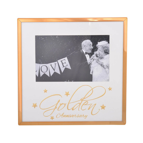 Gibson Gifts Photo Frame 6x4 Golden Anniversary Gold, 26483