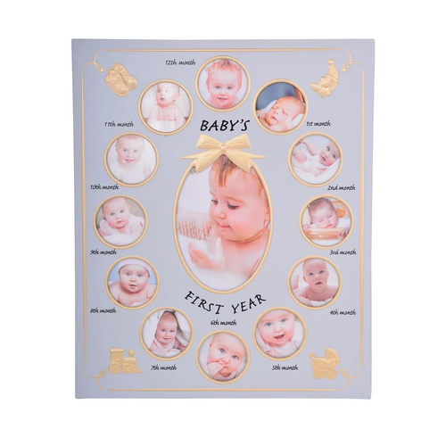 Gibson Gifts Photo Frame Baby's First Year Collage Blue, 26488