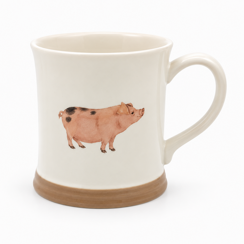 Gibson Gifts Country Life Mug 350mL Animal - Pig, 26615