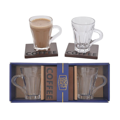 Gibson Gifts Gent's Society Gift Set Coffee Cup & Coaster Set of 2, 26641