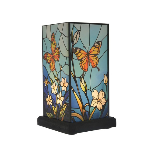 Gibson Gifts Stained Glass Table Lamp 22cm Butterfly, 26934