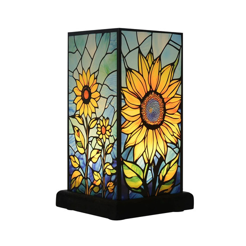 Gibson Gifts Stained Glass Table Lamp 22cm Sun Flower, 26934