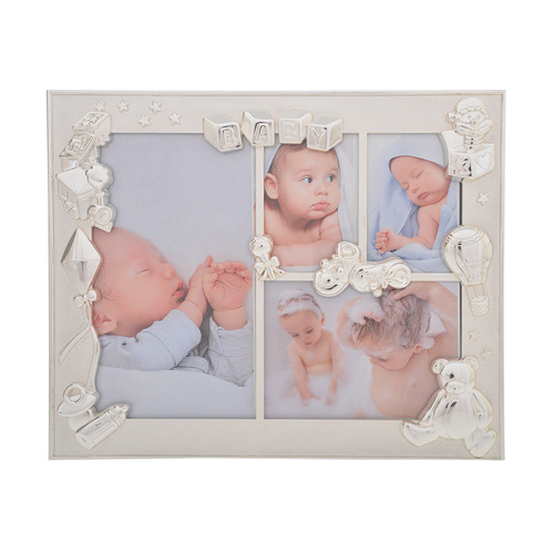 Gibson Gifts Photo Frame 4-Photo Baby Collage Silver, 26949