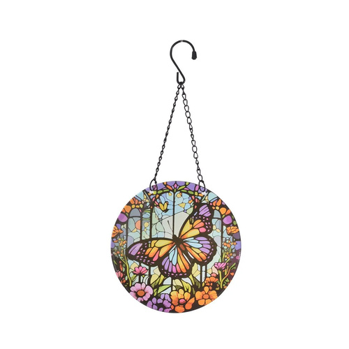 Gibson Gifts Stained Glass Hanging Plaques 19cm Butterfly, 27039