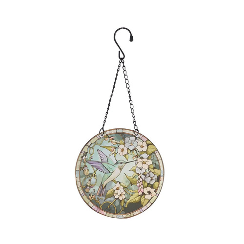 Gibson Gifts Stained Glass Hanging Plaques 19cm Humming Bird, 27039