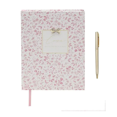 Gibson Gifts Notebook A5 Madelaine Floral Hardcover with Pen Love, 27124