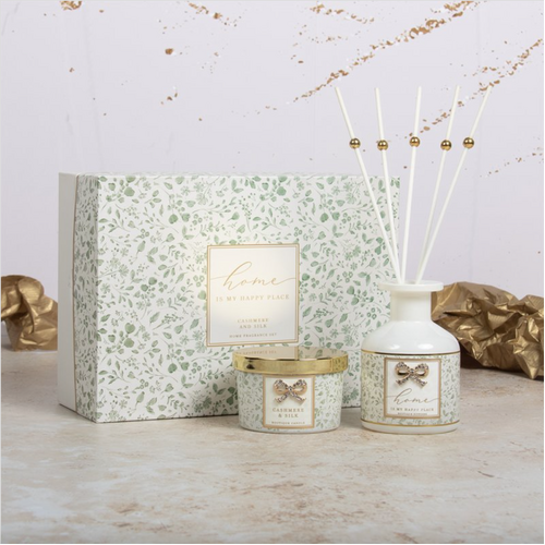 Gibson Gifts Candle & Diffuser Set Madelaine Floral Cashmere & Silk, 27126
