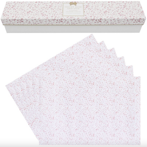 Gibson Gifts Drawer Liners Madelaine Floral Velvet Rose & Oud, 27127