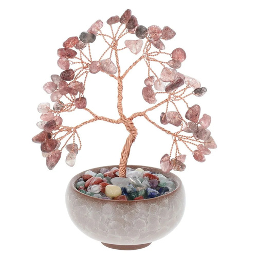Equilibrium Quartz Spiritual Tree 15cm Strawberry Quartz, 27181