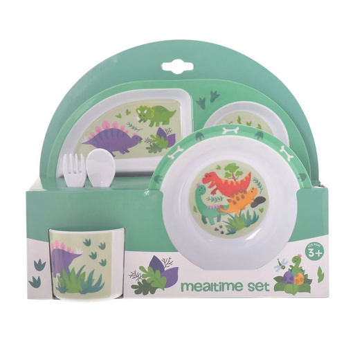 Gibson Gifts Kids Dinner Set Dinosaurs 5-Piece, 27277