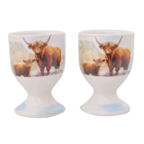 Gibson Gifts Egg Cups Macneil Highland Cow Set of 2, 27286