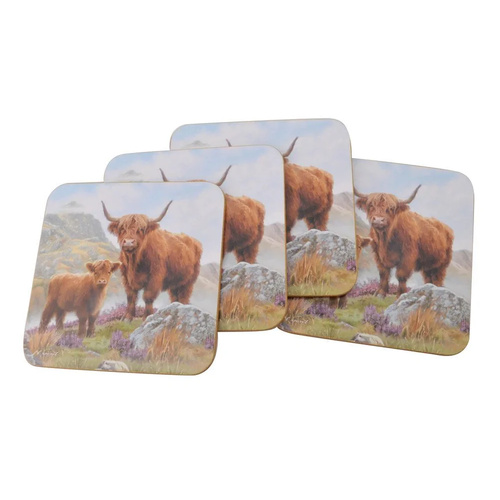 Gibson Gifts Coasters Macneil Highland Cow Set of 4, 27287