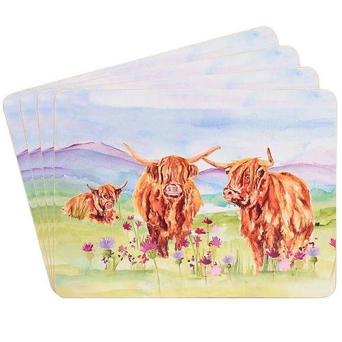 L & P Home & Gifts Highland Cows Placemats Set of 4, 27301