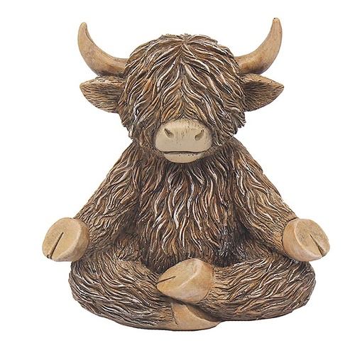 Gibson Gifts Figurine 12cm Happy Highland Cow Yoga Moo, 27310