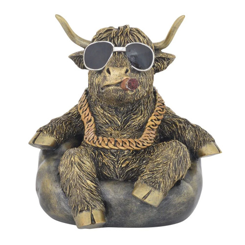 Gibson Gifts Figurine 21cm Cool Highland Cow Chilling, 27370