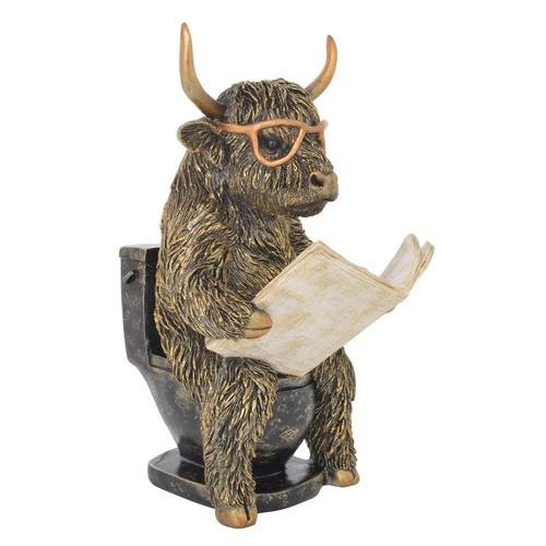 Gibson Gifts Figurine 20cm Cool Highland Cow Loo Time, 27372