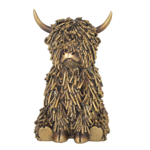 Gibson Gifts Figurine XL Fun Shaggy Highland Cow Sitting, 27375