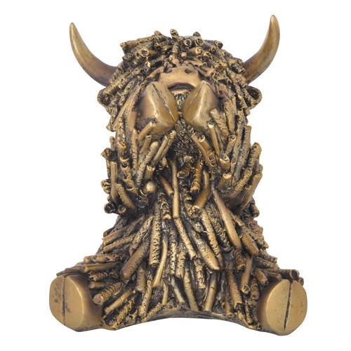 Gibson Gifts Figurine Large Fun Shaggy Highland Cow Speak, 27378