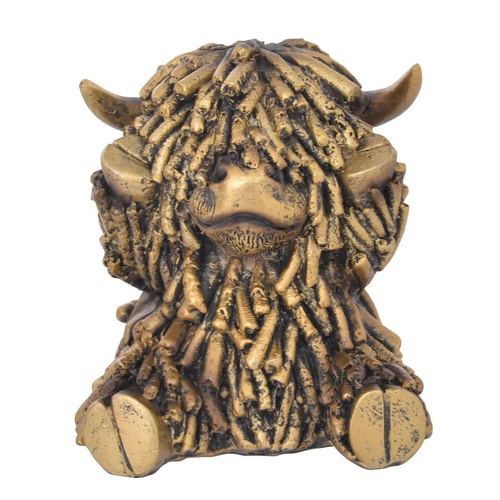 Gibson Gifts Figurine Small Fun Shaggy Highland Cow Hear, 27379