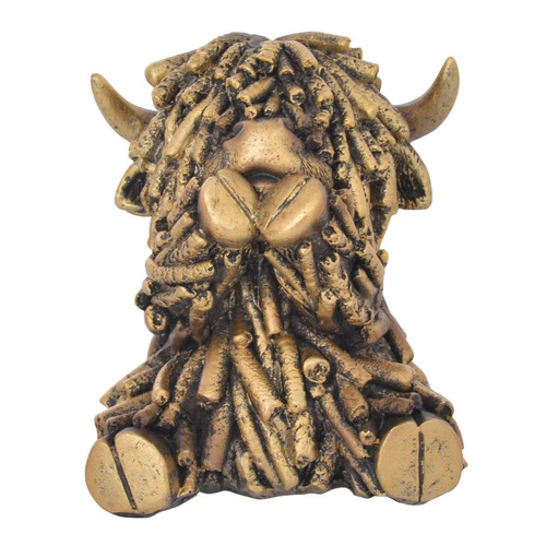 Gibson Gifts Figurine Small Fun Shaggy Highland Cow Speak, 27379