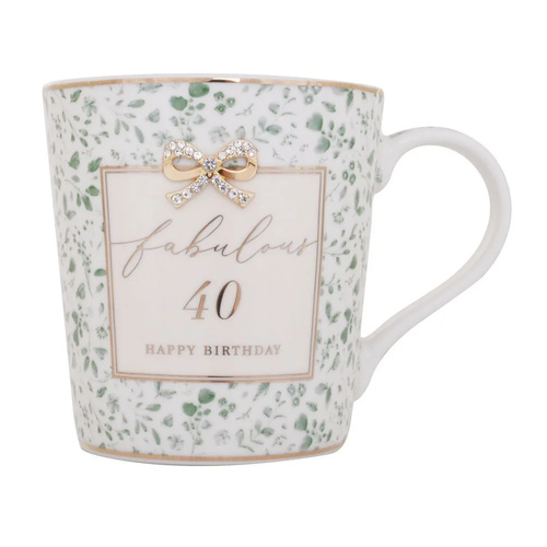 Gibson Gifts Mug Madelaine Floral 40th Birthday, 27384
