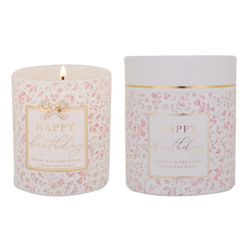 Gibson Gifts Scented Candle 220g Happy Birthday Peony & Blush, 27389