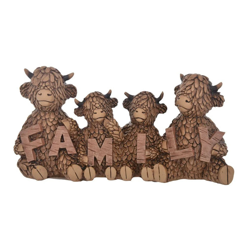 Gibson Gifts Figurine Hughie Highland Cow Family, 27402