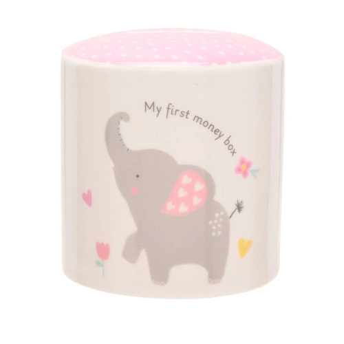 Gibson Gifts Money Bank Hello Baby Pink Ceramic, 27408