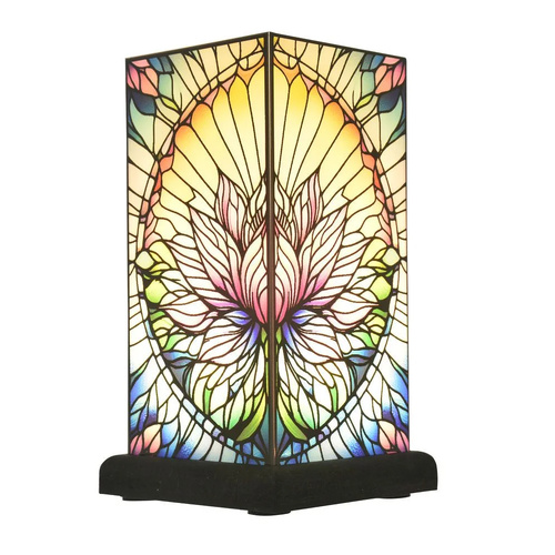 Gibson Gifts Table Lamp 22cm Stained Glass Mystic Lotus, 27456