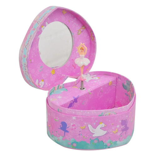 Gibson Gifts Children's Musical Jewellery Box 15cm Heart Shaped with Ballerina, 27468