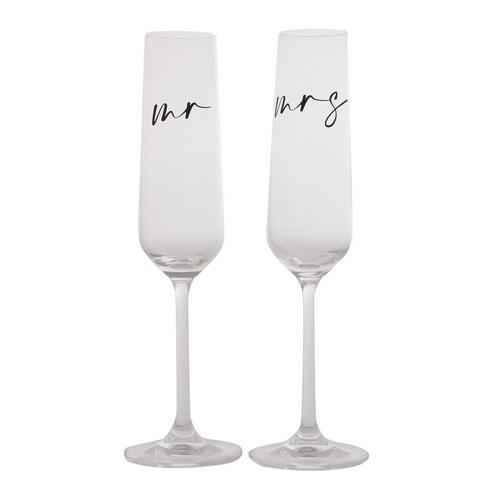 Gibson Gifts Amore Champagne Flute Mr & Mrs Set of 2, 27500