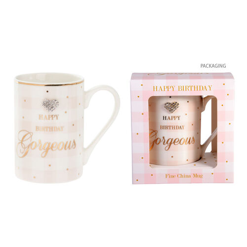 Gibson Gifts Mug Mad Dots - Happy Birthday Gorgeous, Birthday Gift Mug 37048